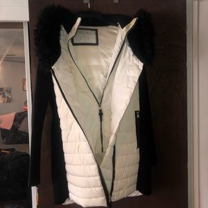 Long black and white Calvin Klein jacket..